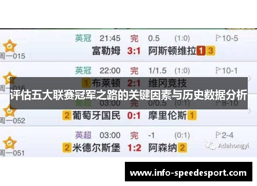 评估五大联赛冠军之路的关键因素与历史数据分析